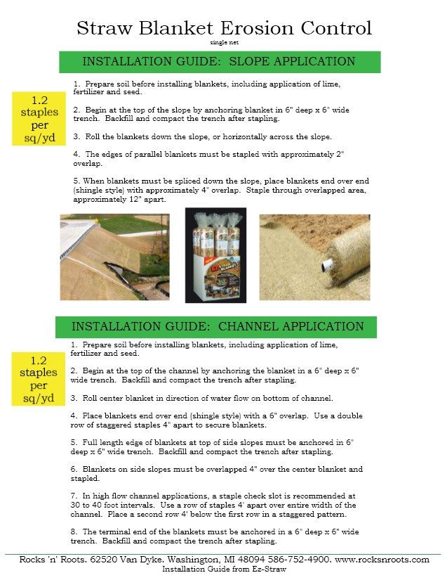 Straw Blanket Erosion Control Installation Guide Rocks 'n' Roots